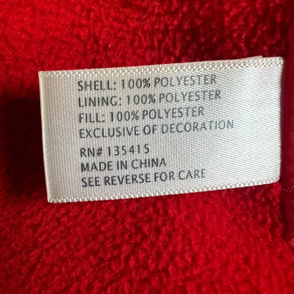US Polo Assn Puffer Jacket Boys M 10\12 Red Black Hooded Fleece‎ Lined Pony Logo